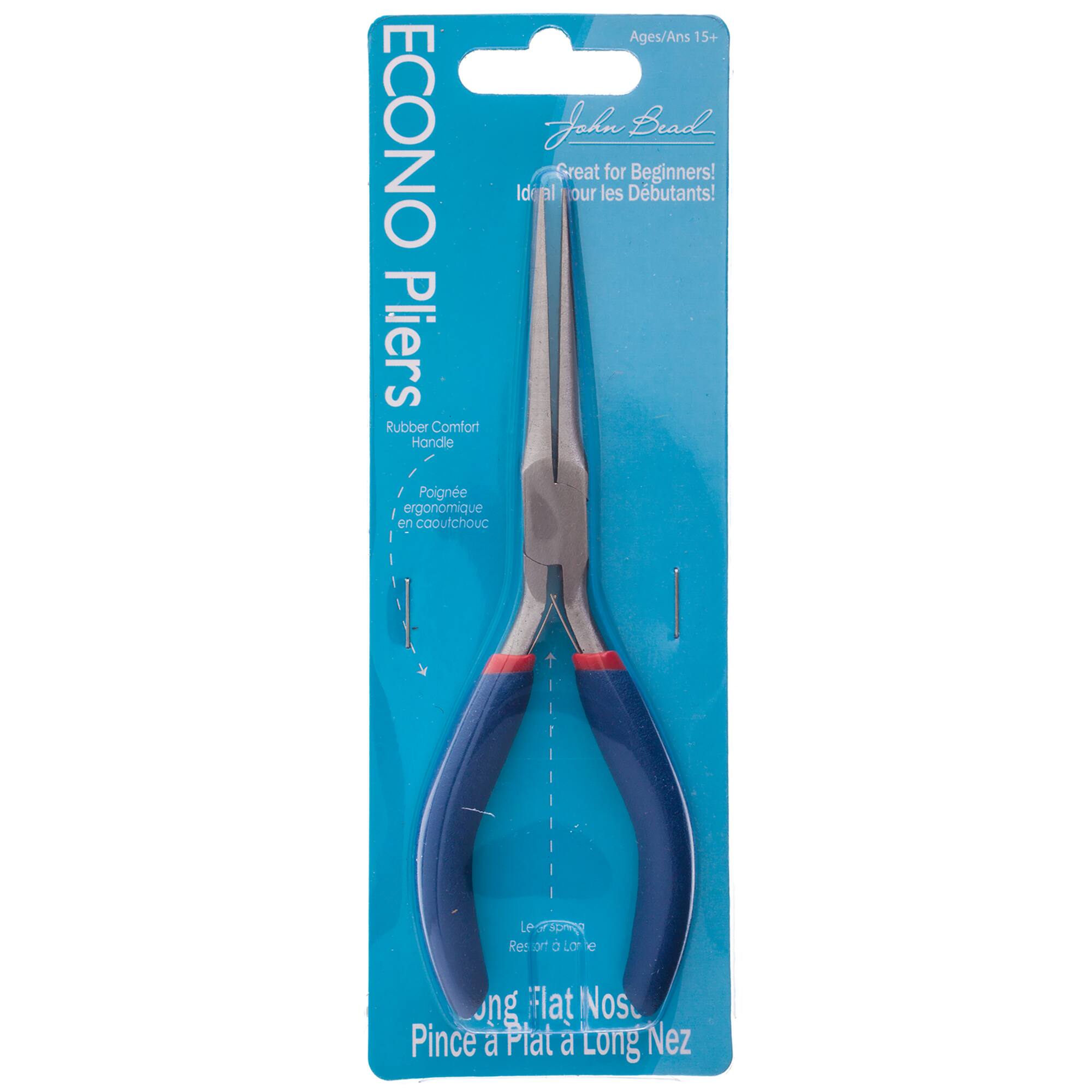 John Bead Multi Purpose Flat Long Nose Stainless Steel Jewelry Econo Pliers